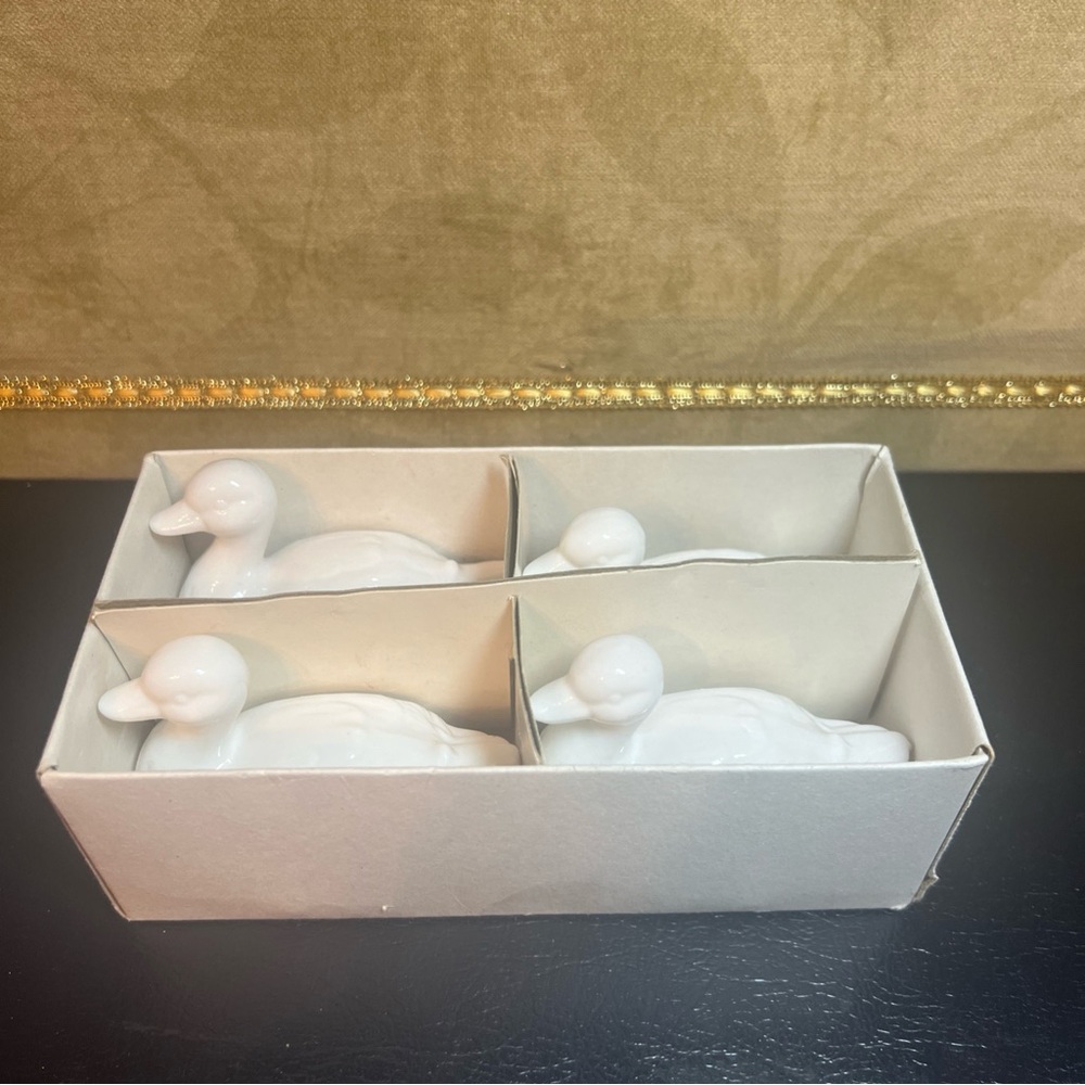 Vintage Shafford Design #2083 Duck Shape Napkin Ring Set Of 4 - Picture 9 of 11